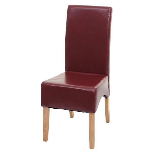 Mendler eetkamerstoel Latina, keukenstoel, leer, rood, lichte poten, 74543