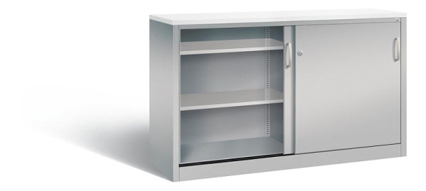 C+P dressoir met schuifdeuren Acurado, H1000xB1600xD500mm, kleur: wit aluminium, beugelgreep, 2156-00 S10101