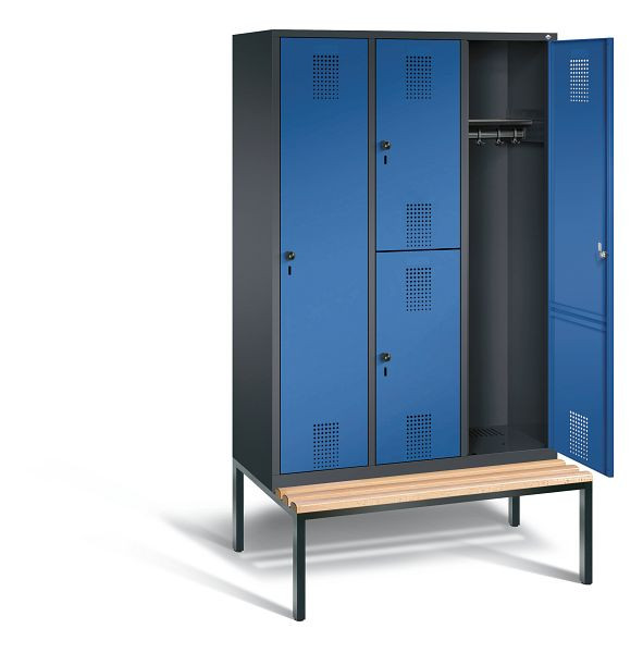 C+P cijferslot Evolo, H2090xB1200xD815mm, kleur: zwartgrijs / gentiaanblauw, 48650-32 S10005