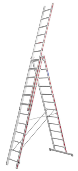 HYMER multifunctionele ladder, driedelig, 3x12 sporten, lengte ingeschoven 3,47 m / uitgeschoven 8,51 m, 404736