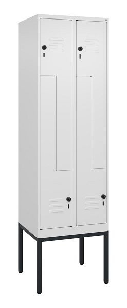 C+P Z-Spind Classic PLUS, Gestell, 4 Abteile, 2120x600x500mm, 9016/9016, Drehriegel, 0800337-204 S10014