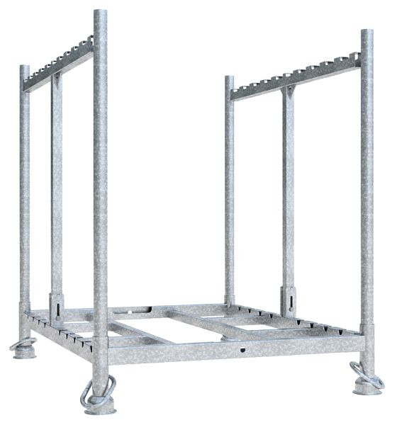 Schake opslag- en transportpallet voor 10 steigerbokken, 10123-5-10
