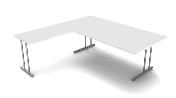 Kerkmann hoekwerkstation, Start Up, B 2000 mm x D 2000 mm x H 750 mm, kleur: wit, 11436710
