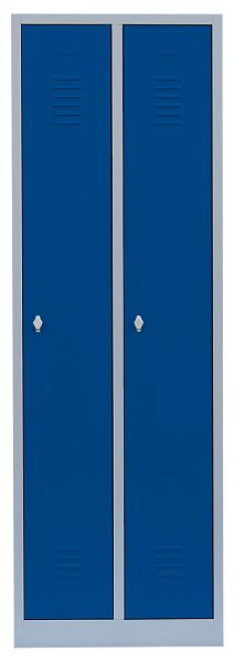 Lüllmann stalen kledingkast/garderobe, 1800 x 600 x 500 mm, lichtgrijs/gentiaanblauw, 510121