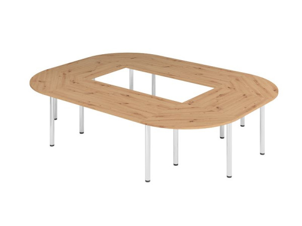 Hammerbacher placemat K4, blad: knoestig eiken, bestaande uit: 2 x VKP16, 2 x VKP08, 4 x VKP91, 12 x VSTFK in chroom, VSETK4/R/C