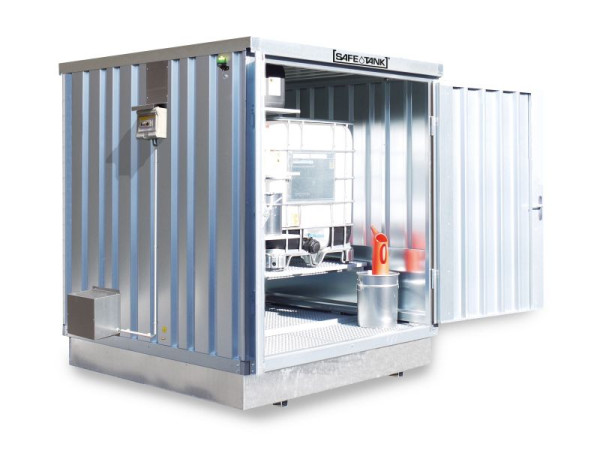 SÄBU SAFE TANK 400 KTC (buiteninstallatie), verzinkt, gemonteerd, 2.400 x 2.170 x 2.400 mm