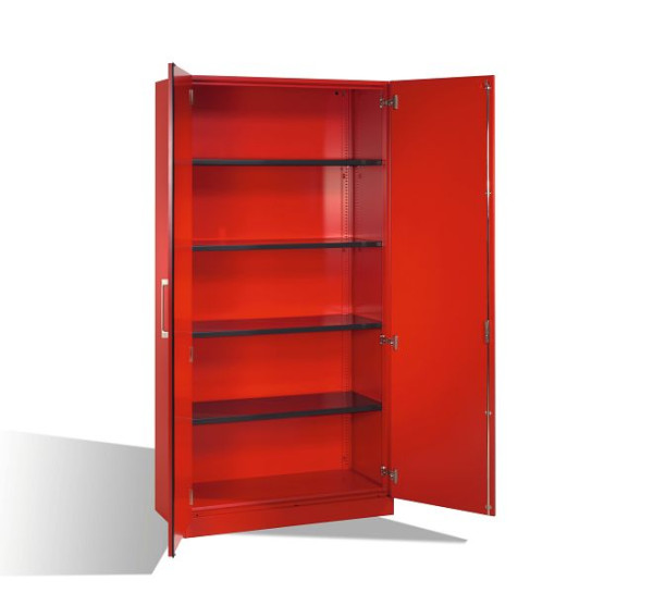 C+P vleugeldeurkast Asisto, H1980xB1000xD435mm, kleur: vuurrood, beugelgreep, 5 FH, 141002-000 S10083
