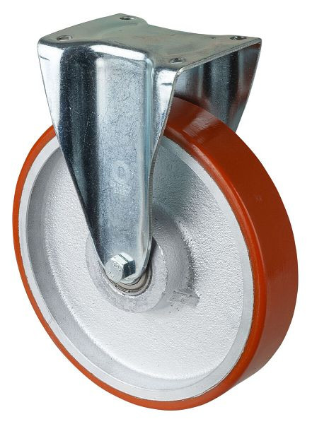 BS Rollen Zwaarlastwiel, bokwiel, wielbreedte 50 mm, wiel-Ø 250 mm, draagvermogen 600 kg, polyurethaan gegoten 95 Shore A, gegoten, kogellager, N110.C10.251
