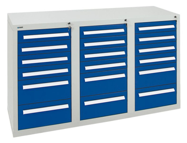 stumpf ladekast serie T-100 / 35-3, RAL 7035/5010, 18 laden (12x100, 6x200mm), 8153574