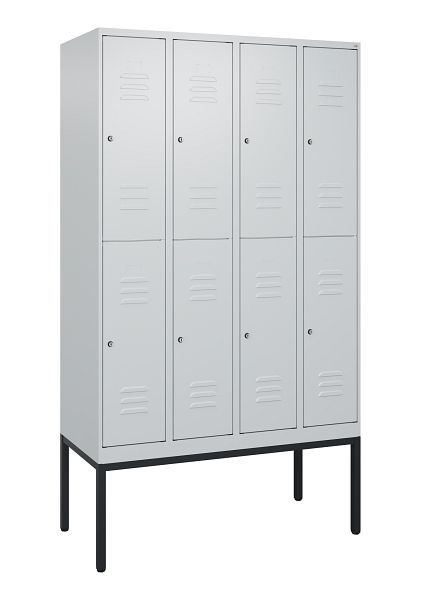 C+P dubbeldekskast Classic PLUS, frame, 4 vakken, 2120x1200x500mm, 7035/7035, cilindersloten, 0803307-40 S10024