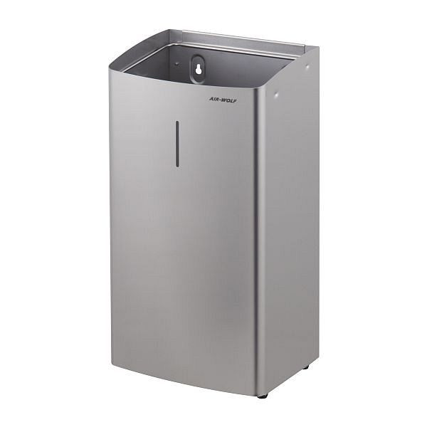 Air Wolf afvalbak met 27 liter inhoud, Alpha-serie, H x B x D: 500 x 265 x 200 mm, geborsteld roestvrij staal, 60-113