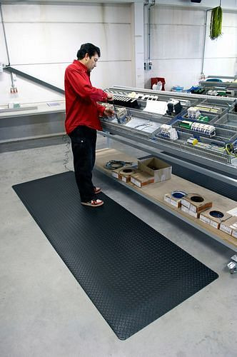 DENIOS antistatische mat 1 met aardingskabel en drukknop, 0,9 x 1,5 m, 165-543