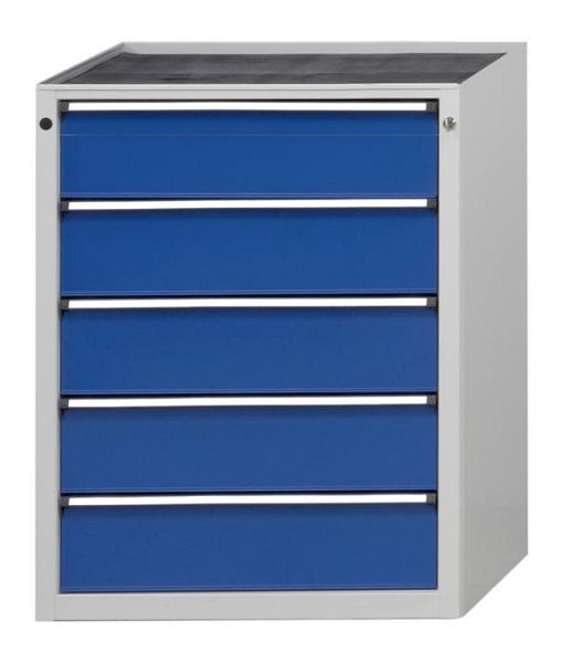 ANKE ladekast; 760 x 675 x 980 mm; RAL 7035/5010; Kuip met antislipmat; 5 laden, 610.000