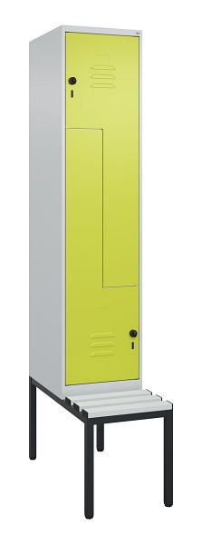 C+P Z-Spind Classic PLUS, met onderbank, 2 vakken, 2120x400x815mm, 7035/0024, draaigrendel, 0800537-122 S10040