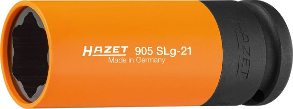 Hazet impact, machine schroevendraaierdop, speciaal profiel, hol vierkant 12,5 mm (1/2 inch), wielbouten hybride speciaal profiel, 21 mm, 905SLG-21