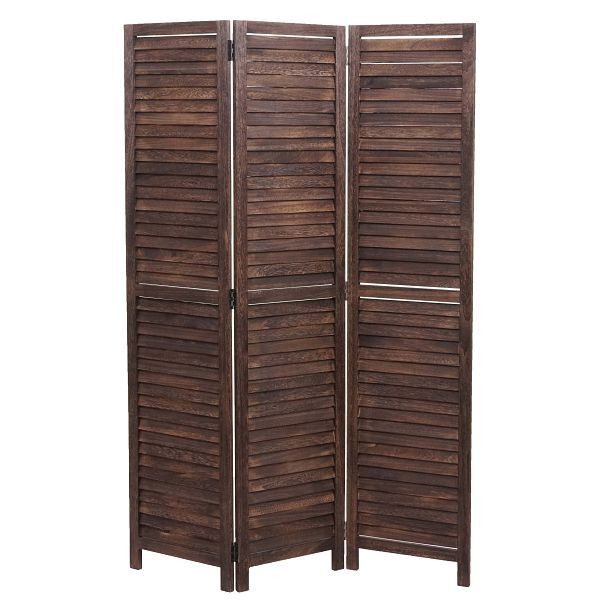 Mendler Paravent HWC-C30, scheidingswand privacyscherm, shabby look vintage, 170x120cm, bruin, 62636