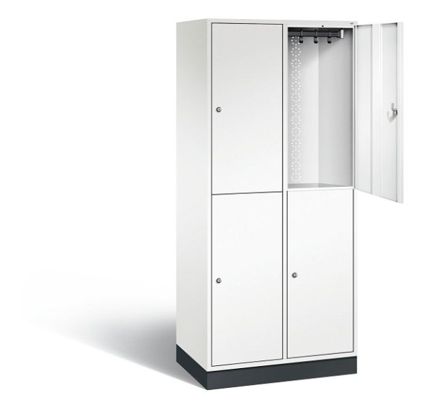 C+P locker, dubbellaags XL Intro, H1950xB820xD490mm, kleur: verkeerswit, 8270-202 S10054