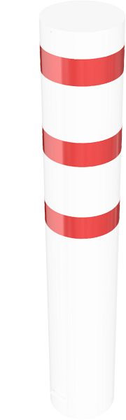 Schake afzetpaal type 40322B - stationair - voor inzetting in beton, stalen buis Ø 323,1mm, totale lengte: 2000mm, thermisch verzinkt, wit/rood, 40322B