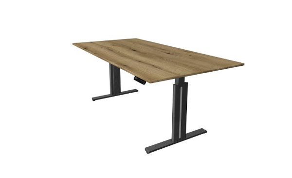 Kerkmann zit-statafel B 2000 x D 1000 mm, elektrisch in hoogte verstelbaar van 720-1200 mm, geheugenfunctie, 4 hoogtes, eiken, 10324355