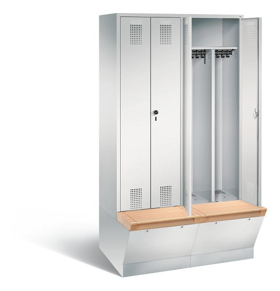C+P zwart wit kastje Evolo, H2090xW1190xD815mm, kleur: lichtgrijs, 48056-40 S10258