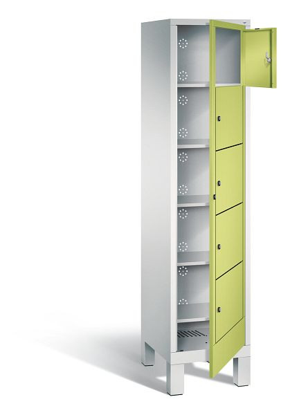 C+P wasverzamelkast Evolo, H1850xB420xD500mm, kleur: lichtgrijs / virid groen, 48060-105 S10054