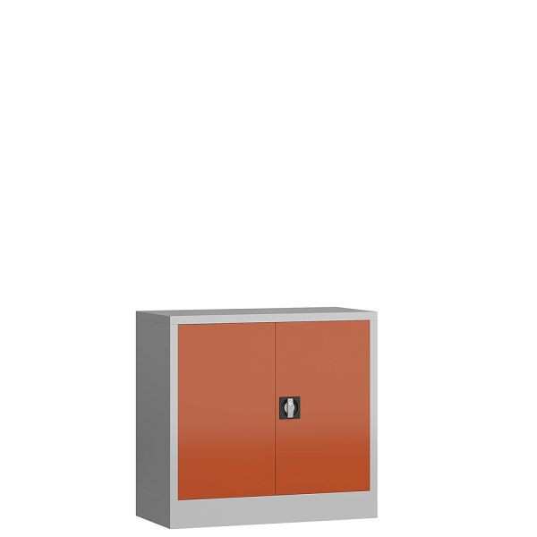 Lüllmann ClassiX draaideurkast, 750 x 800 x 380 mm, lichtgrijs/vuurrood, X-530304