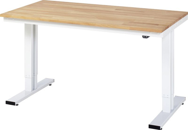 RAU werktafel serie adlatus 300 (elektrisch in hoogte verstelbaar), massief beuken blad, 1500x720-1120x800 mm, 08-WT-150-080-B