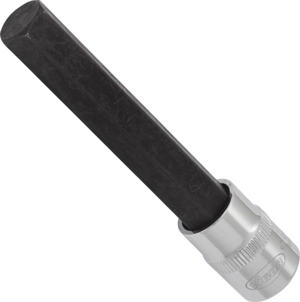 VIGOR-schroevendraaierbit, hol vierkant 10 mm (3/8 inch), binnenzeskantprofiel, 12 mm, lengte: 93 mm, voor handbediening, V6147