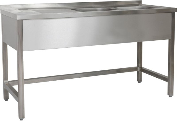 A&S Polarny spoelbak 1500 x 600 x 850 mm 2 spoelbakken rechts, zonder onderbouw, 600 mm diep, SPTO1562BR