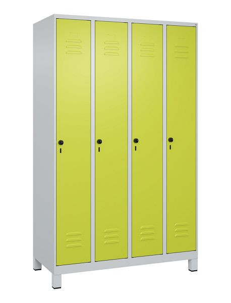 C+P Umkleidespind Classic PLUS, Füße, 4 Abteile, 1950x1200x500mm, 7035/0024, Drehriegel, 080010-40 S10010