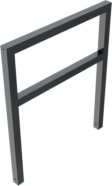 Schake leunbeugel van staalbuis, rechthoekige buis 60 x 60 mm, met dwarsbalk, totale breedte: 1000 mm, thermisch verzinkt en gecoat DB 703, 455_100B