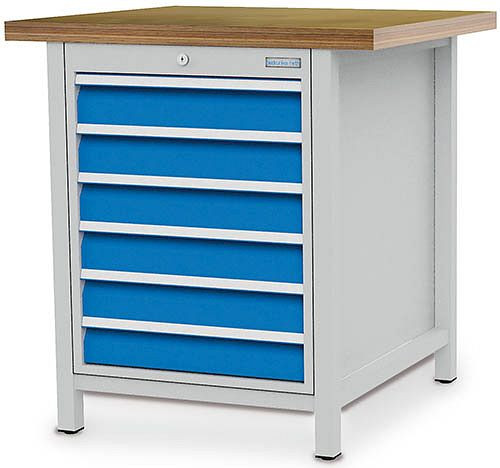 Bedrunka + Hirth box werkbank R18-24, 6x 100 mm, volledig uittrekbare lades, 810 x 750 x 859 mm, 03.055.09V