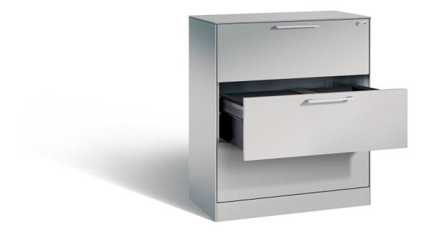 C+P hangarchiefkast Asisto, H1010xB800xD435mm, kleur: wit aluminium, beugelgreep, 146043-312 S10038