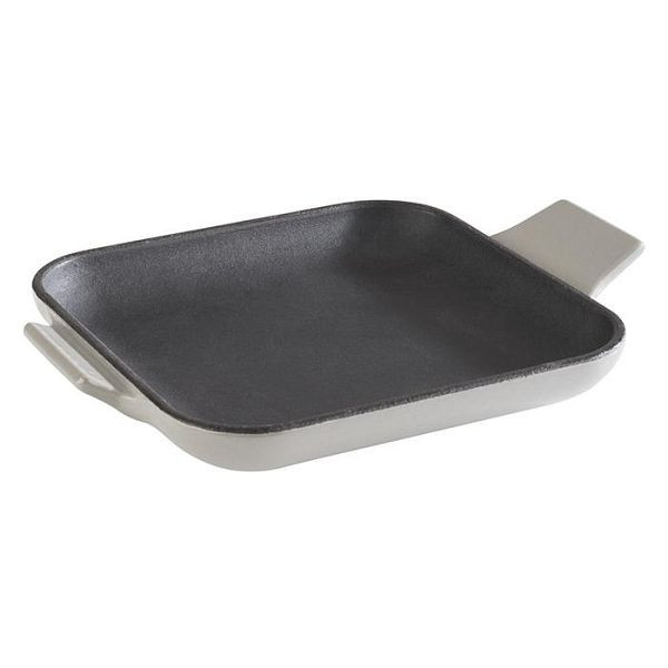 APS serveerpan -CAST IRON-, 13 x 13 cm, hoogte: 2 cm, gietijzer, geëmailleerd, binnenkant: zwart, buitenkant: grijs, glanzend, 88222