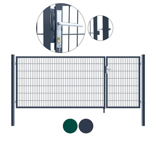 HOME DELUXE dubbele vleugel tuinpoort ADITUS - kleur: groen, afmetingen: 120 x 350 cm, 29700
