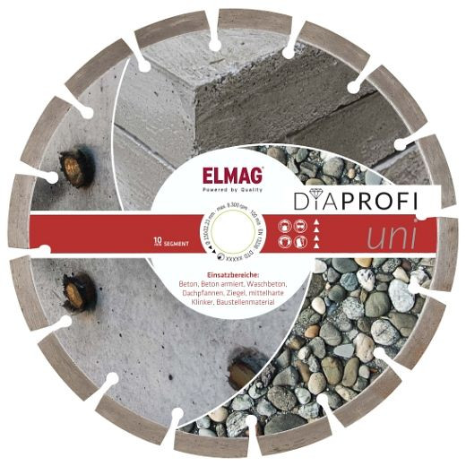ELMAG DiaProfi diamantschijf UNI Ø350mm, boring: 25,4mm (voor droog en nat zagen), 62276