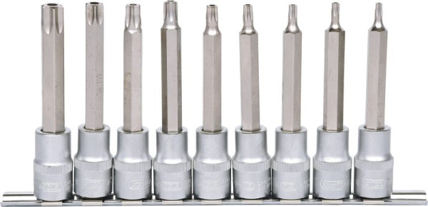 KS Tools Bitdoppenset 1/2", lang, 9-delig, TB20-TB60 met kopgat, 917.1790