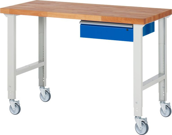 RAU verrijdbare werkbank (in hoogte verstelbaar) 7001A1, 1500x700x950-1000mm, 4 zwenkwielen, 05-7001A1-157B4H4.11