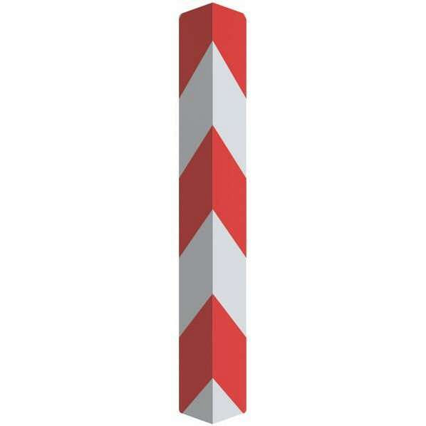 Schake-waarschuwingszwaailicht, rood/wit aluminiumplaat, hoekig, 150 x 150 x 1250 mm, folie type 1, rood/wit, links en rechts wijzend, 32301