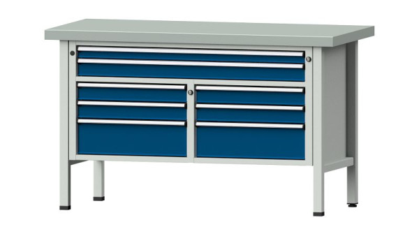ANKE werkbanken kistwerkbank, model 259 V, 1500 x 700 x 900 mm, RAL 7035/5010, ZBP 50 mm, 304.159
