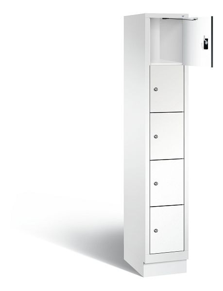 C+P lockerkast Evolo, H1800xB320xD500mm, kleur: verkeerswit / decor wit, 48020-105 S10169