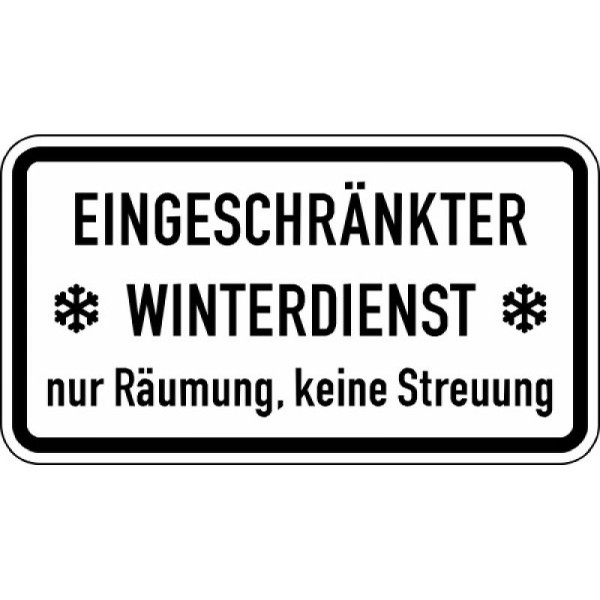 Steen HGS winterbord/verkeersbord Beperkte winterdienst alleen opruiming, geen verstrooiing nr. 2003, 231x420mm /RA2/vlakke vorm 2mm, 2003-121