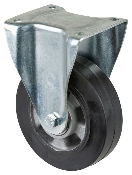BS Rollen zwaarlastwiel, bokwiel, wielbreedte 50 mm, wiel-Ø 160 mm, draagvermogen 300 kg, zwarte elastische banden, aluminium, kogellagers, N110.B80.160
