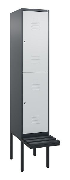 C+P dubbeldekskast Classic PLUS, 2120x400x815mm, 7016/7035, cilindersloten, met basisframe en zwevende zitting, 0803407-12 S10028