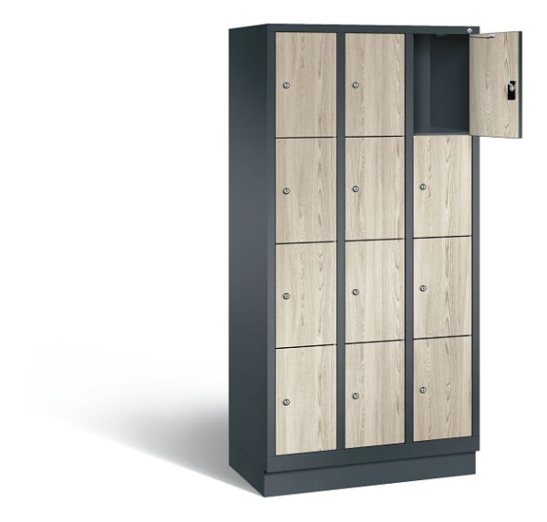 C+P lockerkast Evolo, H1800xB900xD500mm, kleur: antracietgrijs / decor Sen ash, 48020-304 S10261