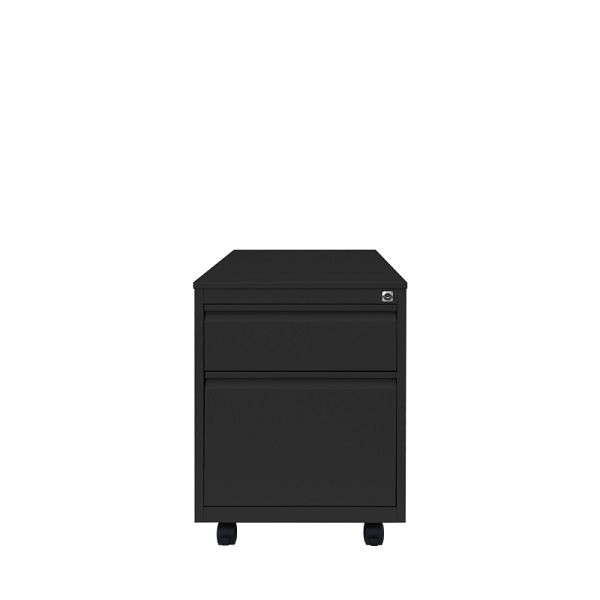 Lüllmann rolcontainer, greeplijst voorzijde, 2 laden, 610 x 460 x 590 mm, diepzwart, 505304