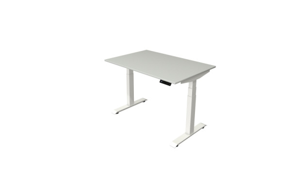 Kerkmann sta-/zittafel Move 4 nieuw 120 x 80 cm frame wit, tafelblad lichtgrijs, 10090411