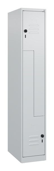 C+P Z-Spind Classic PLUS, 2 Abteile, 1700x300x500mm, 7035/7035, Drehriegel, 0800037-102 S10029