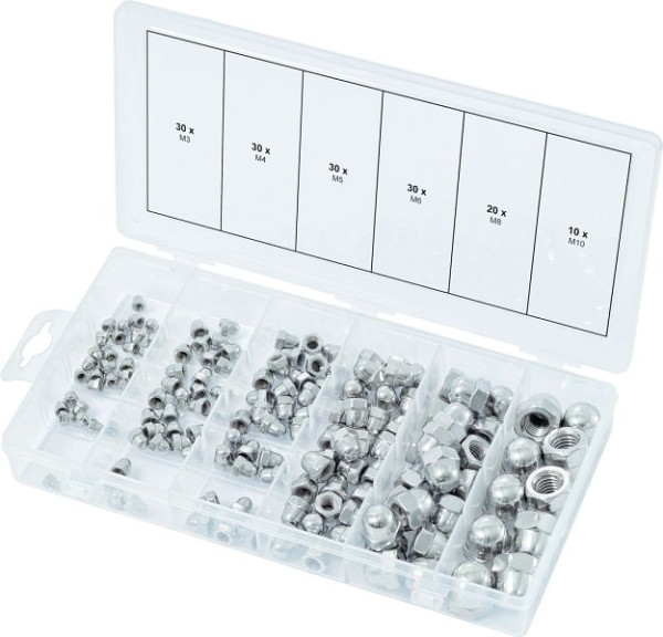KS Tools assortiment RVS moeren, metrisch, 150 stuks, 970.0460