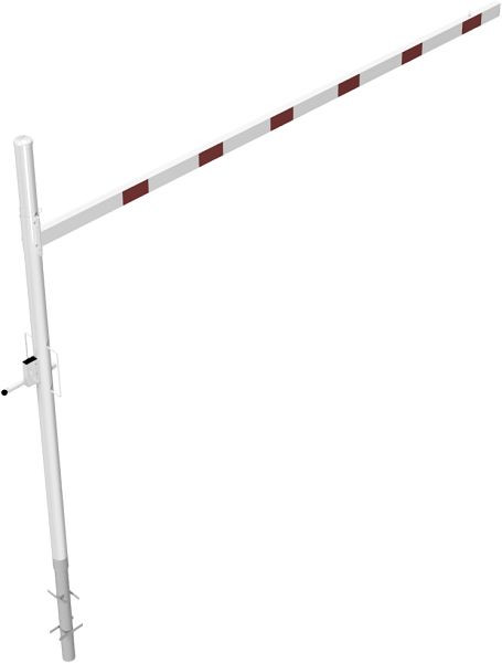 Schakehoogtebegrenzer, draaibaar en afsluitbaar, 4000 mm voor inzetting in beton, met profielcilinderslot, staander Ø 89 mm, 417_401ZB
